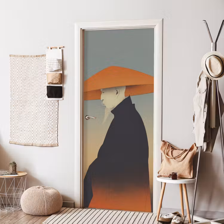 Deursticker - Minimalistisch - Silhouet - Oranje — 8