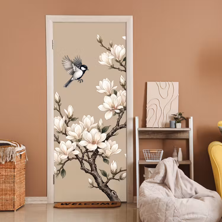 Deursticker - Oosters - Vogels - Beige — 2