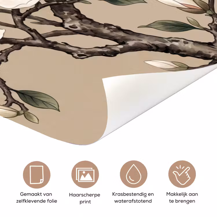Deursticker - Oosters - Vogels - Beige — 3