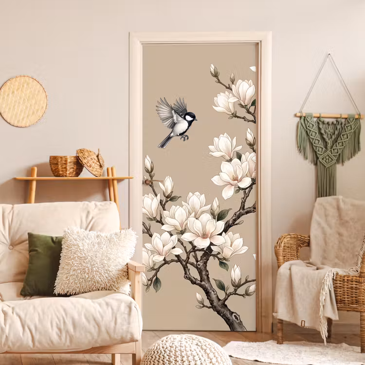 Deursticker - Oosters - Vogels - Beige — 4