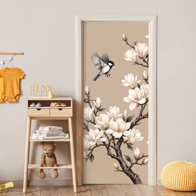 Deursticker - Oosters - Vogels - Beige — 6