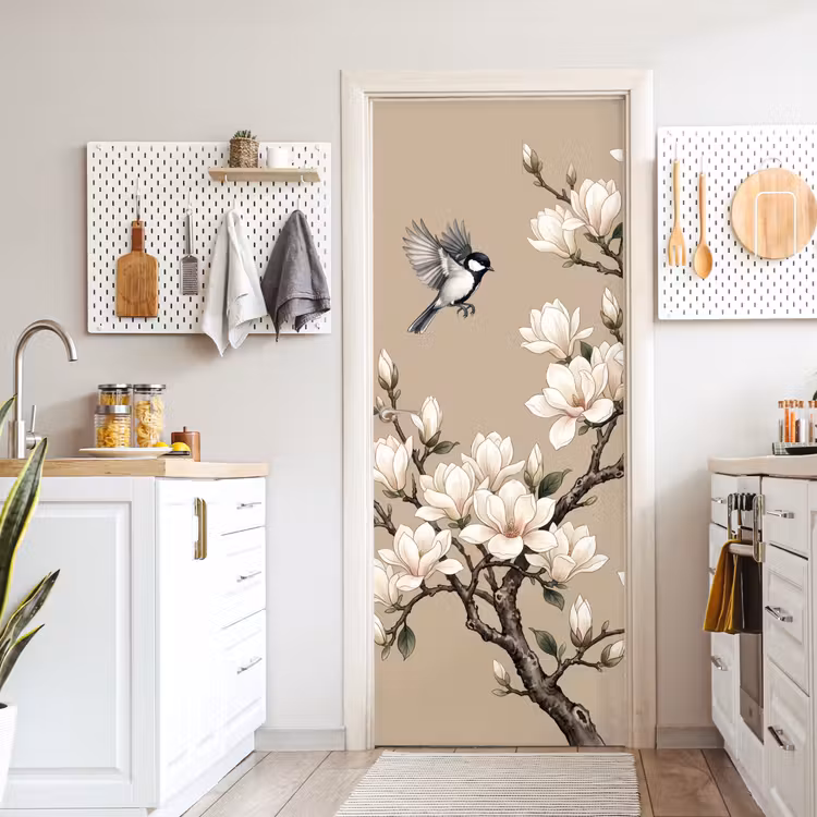 Deursticker - Oosters - Vogels - Beige — 7