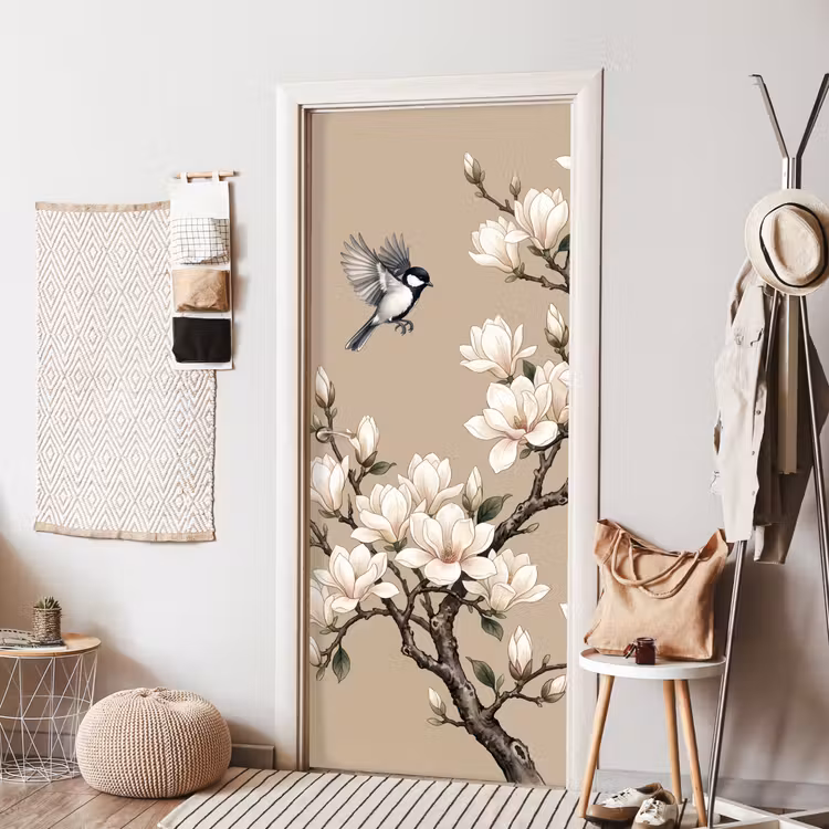 Deursticker - Oosters - Vogels - Beige — 8