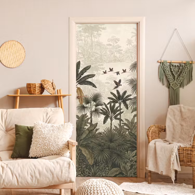 Deursticker - Papagaaien - Jungle - Tropisch - Green — 4