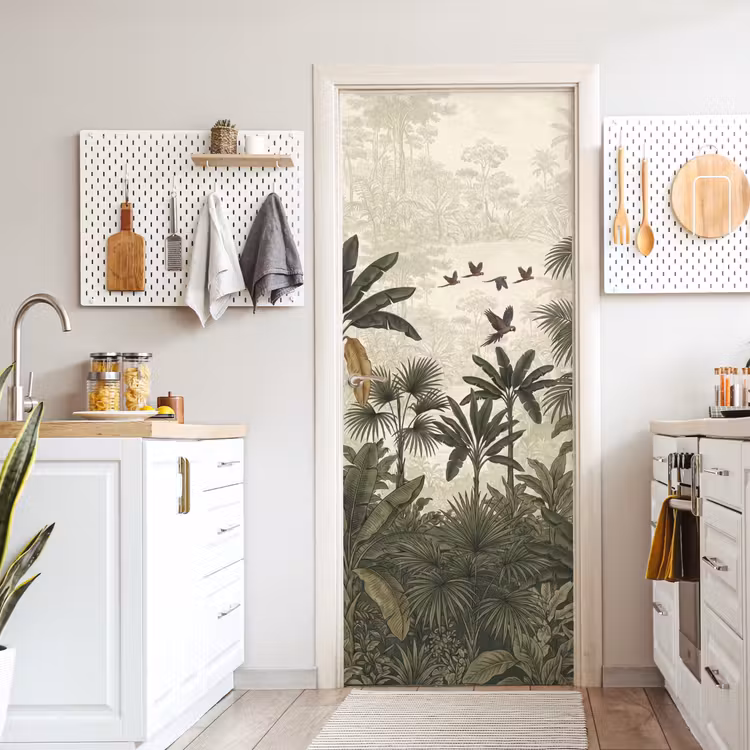 Deursticker - Papagaaien - Jungle - Tropisch - Green — 7