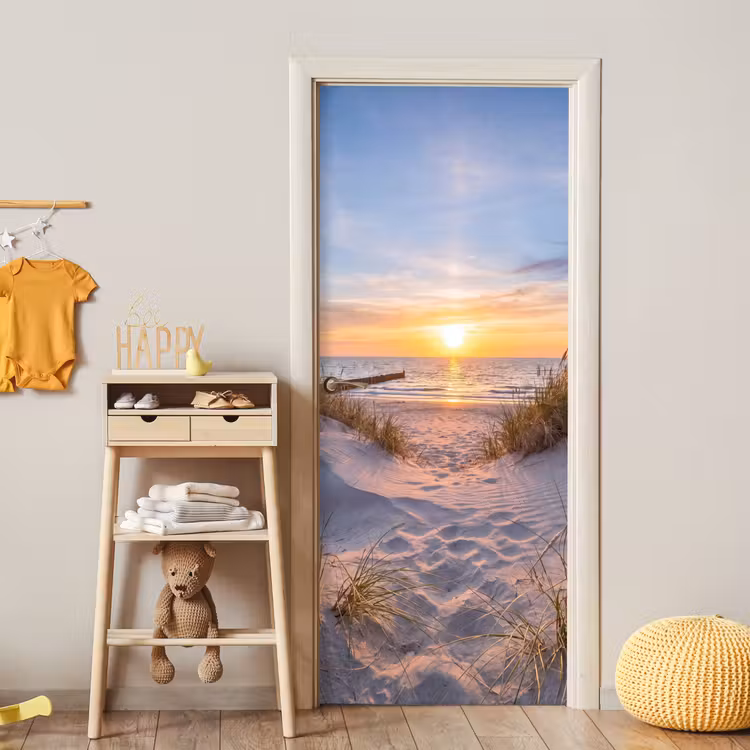 Deursticker - Strand - Zonsondergang - Natuur - Landschap — 6