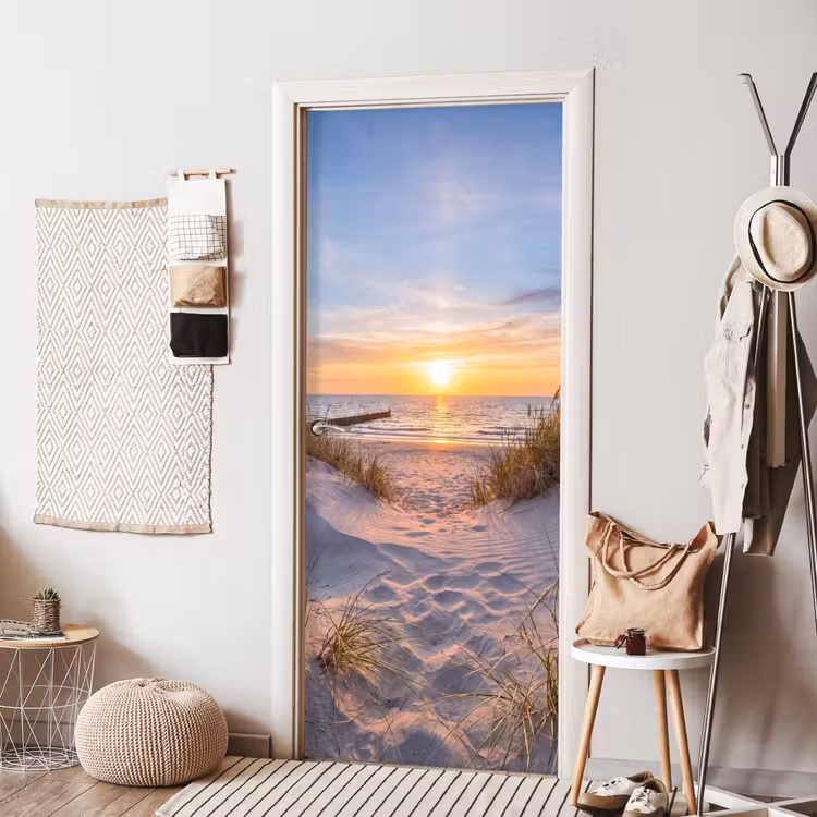 Deursticker - Strand - Zonsondergang - Natuur - Landschap — 8