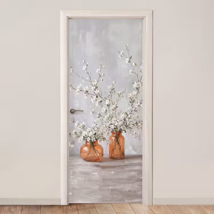 Deursticker - Vazen - Bloemen - Oranje — 1