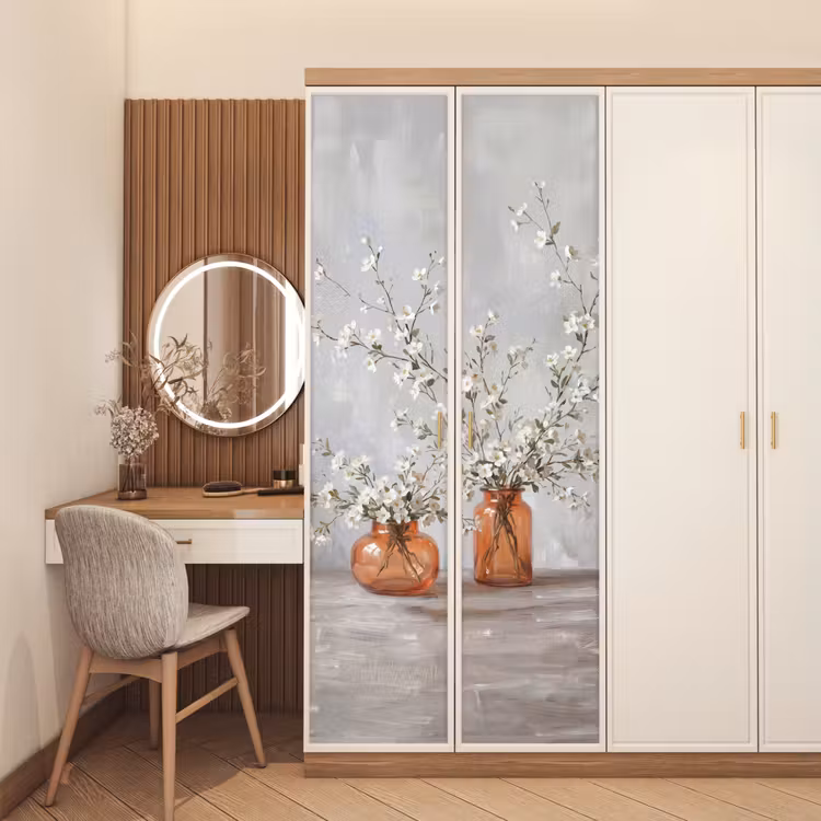 Deursticker - Vazen - Bloemen - Oranje — 5