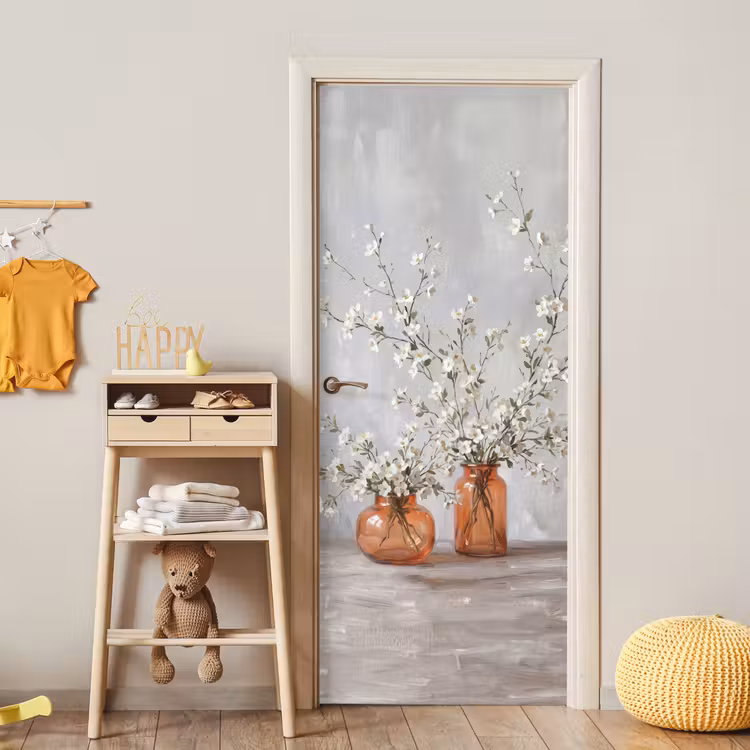 Deursticker - Vazen - Bloemen - Oranje — 6
