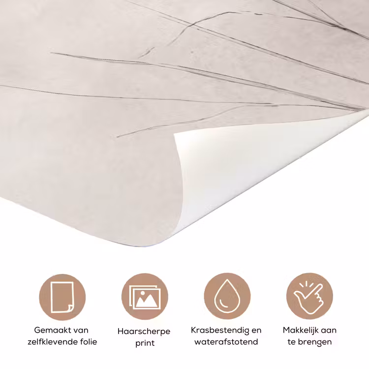 Deursticker - Vlinder - Bloem -Natuur - Beige — 3