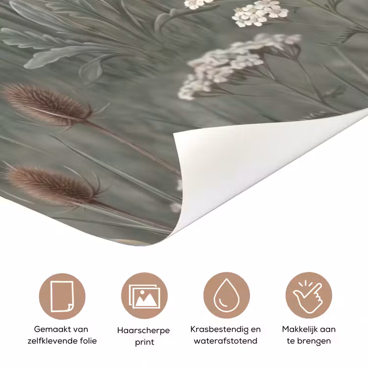 Deursticker - Vlinders - Wildbloemen - Illustratie - Kleurrijk — 3