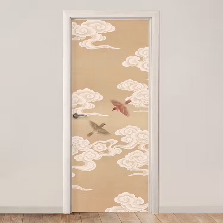 Deursticker - Vogels - Vliegen - Beige — 1