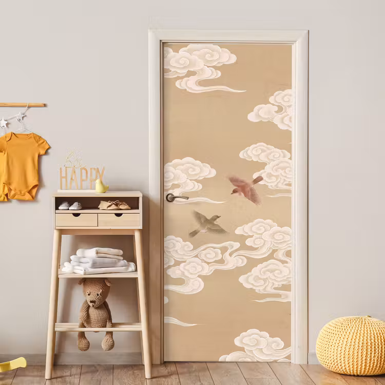 Deursticker - Vogels - Vliegen - Beige — 6