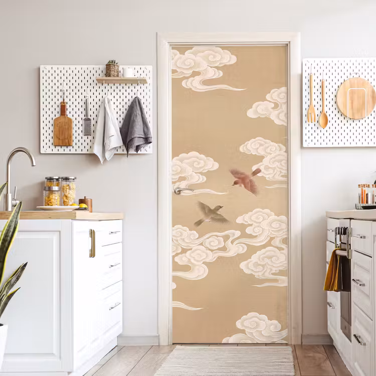 Deursticker - Vogels - Vliegen - Beige — 7