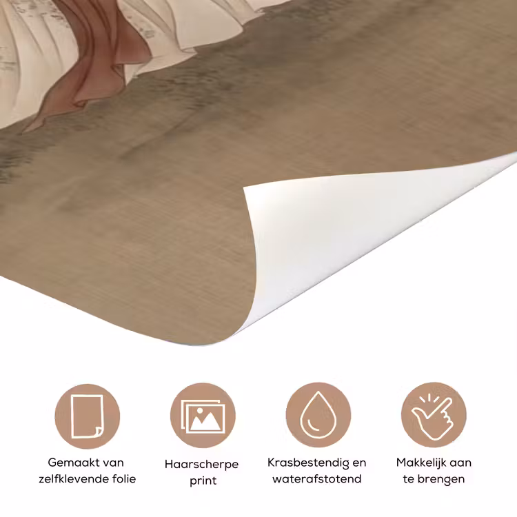 Deursticker - Vrouw - Azië - Kunst - Beige — 3