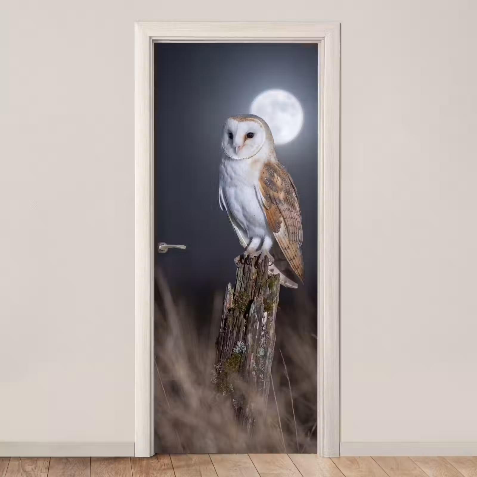 Deursticker - Kerkuil - Maan - Nacht — 1
