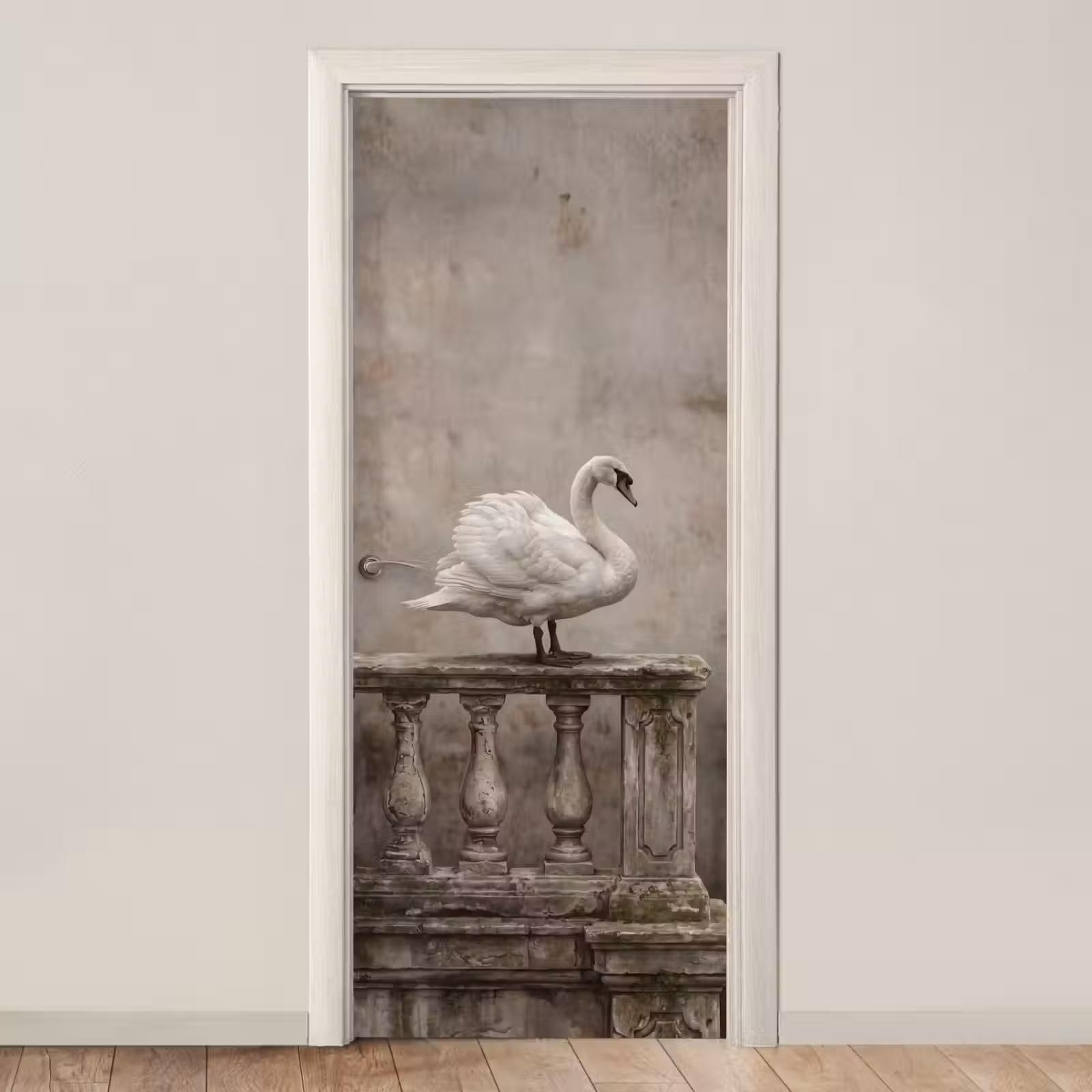 Deursticker - Zwaan - Elegant - Dieren - Wit — 1