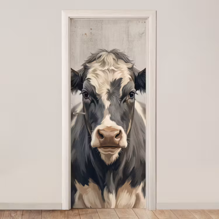Deursticker - Koe - Portret - Dieren - Modern — 1
