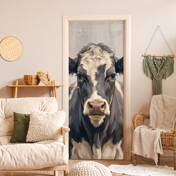 Deursticker - Koe - Portret - Dieren - Modern — 4