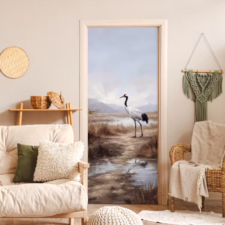 Deursticker - Kraanvogel - Natuur - Realistisch — 4