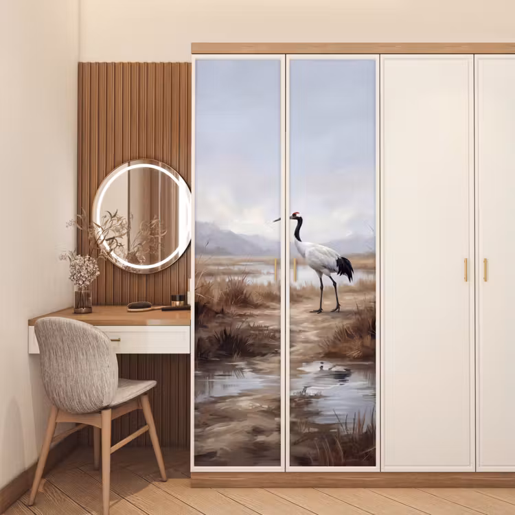 Deursticker - Kraanvogel - Natuur - Realistisch — 5