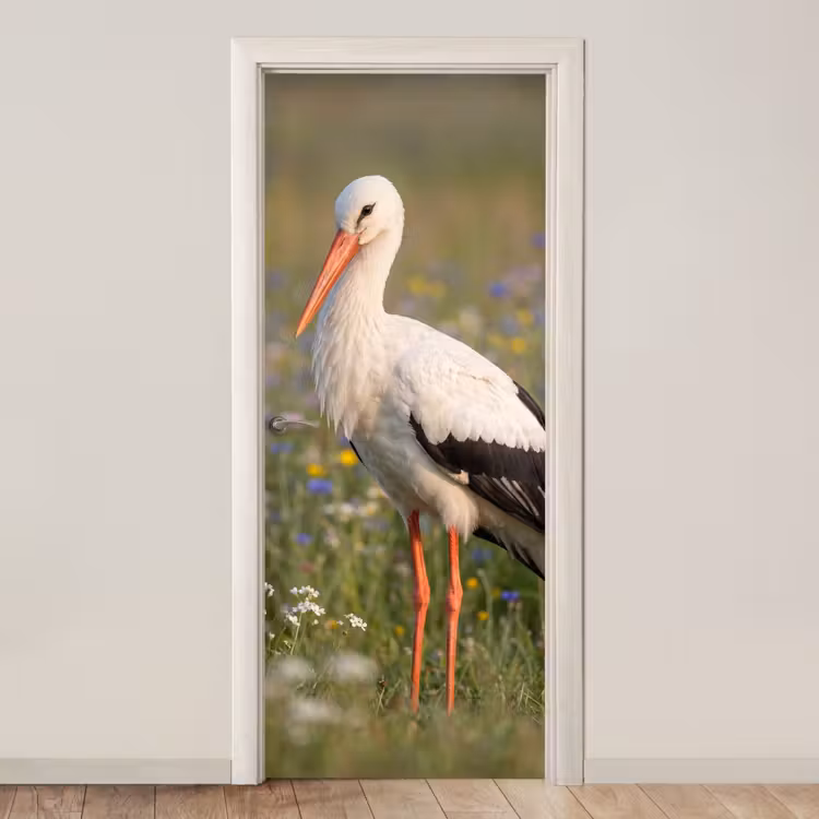 Deursticker - Ooienvaar - Bloemen - Weide - Kleurrijk — 1