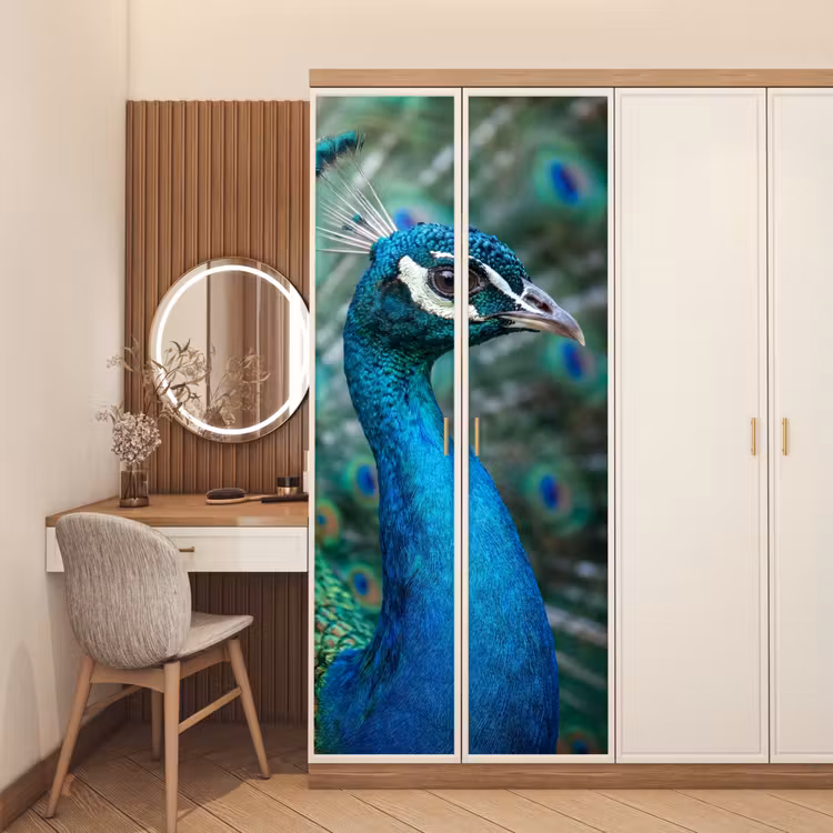 Deursticker - Pauw - Veren - Blauw — 5