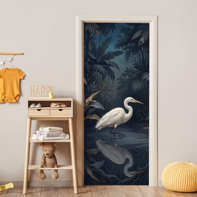 Deursticker - Reiger - Water - Natuur - Modern - Wit — 6