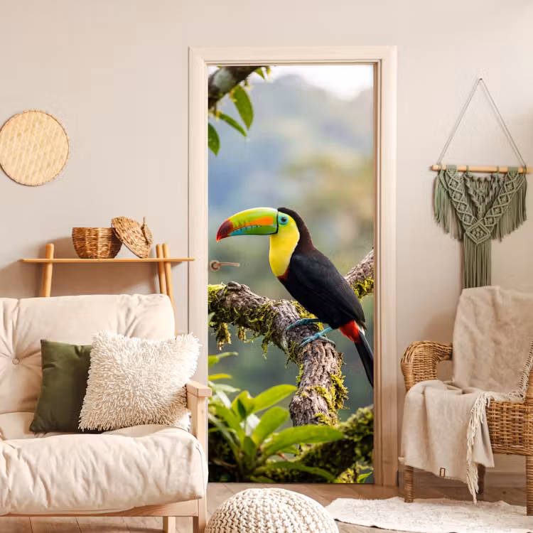 Deursticker - Toekan - Jungle - Natuur - Kleurrijk — 4