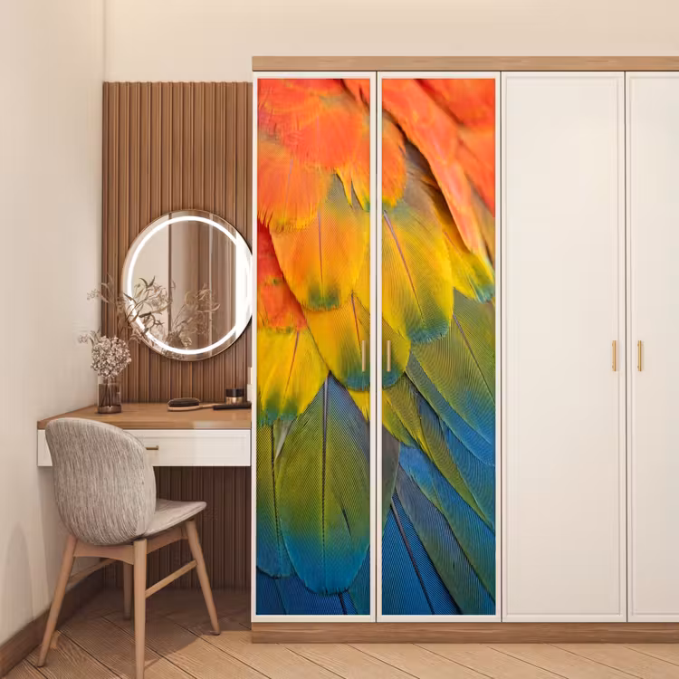 Deursticker - Veren - Ara - Kleurrijk — 5
