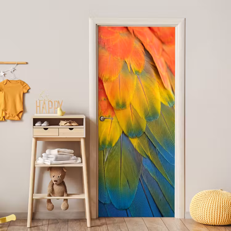 Deursticker - Veren - Ara - Kleurrijk — 6