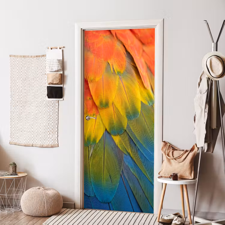 Deursticker - Veren - Ara - Kleurrijk — 8