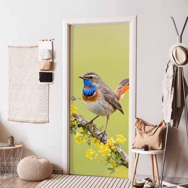 Deursticker - Vogel - Tak - Natuur - Kleurrijk — 8