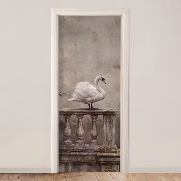Deursticker - Zwaan - Elegant - Dieren - Wit — 1