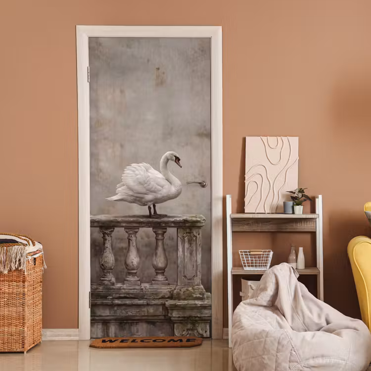 Deursticker - Zwaan - Elegant - Dieren - Wit — 2