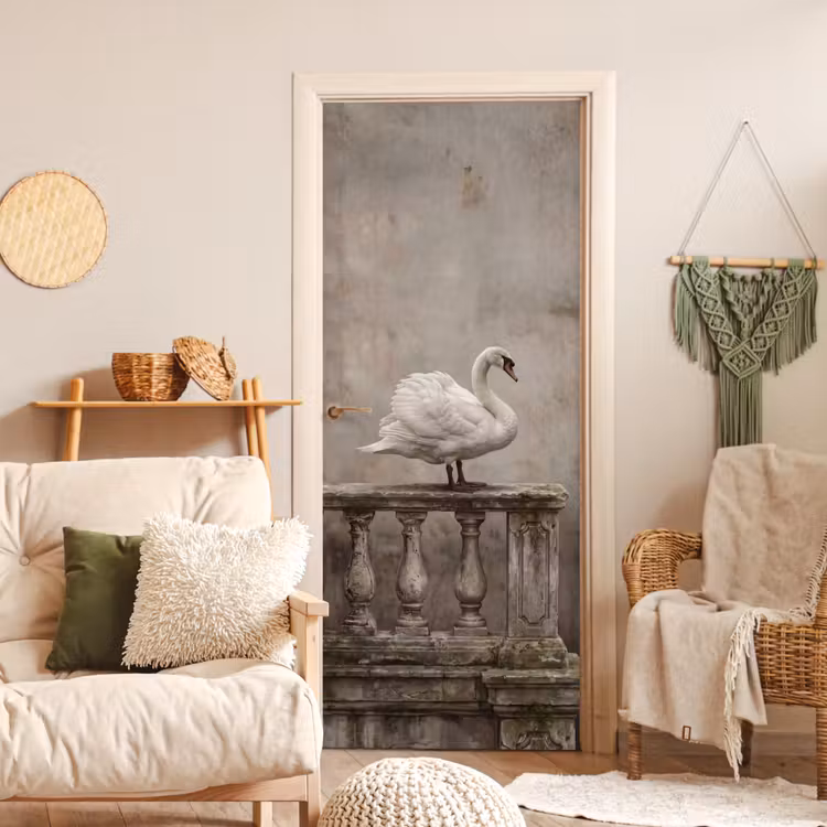 Deursticker - Zwaan - Elegant - Dieren - Wit — 4