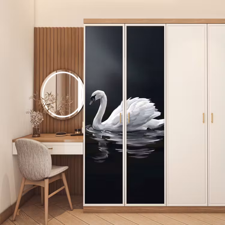 Deursticker - Zwaan - Water - Natuur - Realistisch - Wit — 5