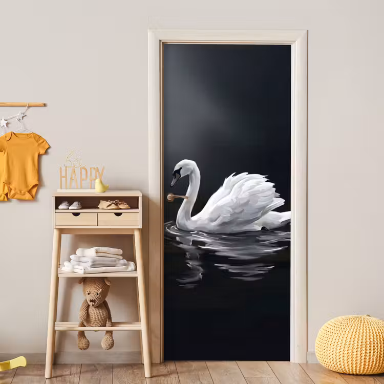 Deursticker - Zwaan - Water - Natuur - Realistisch - Wit — 6