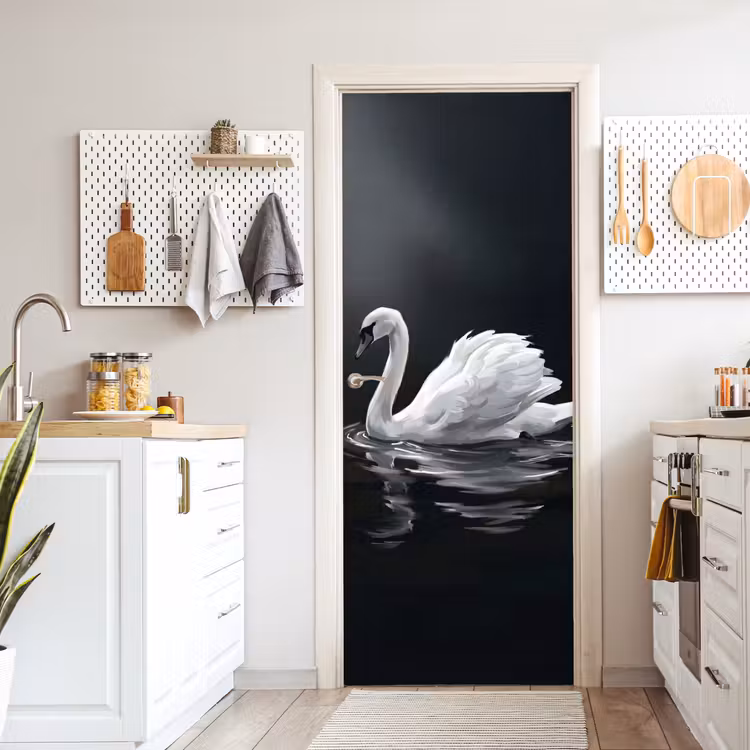 Deursticker - Zwaan - Water - Natuur - Realistisch - Wit — 7