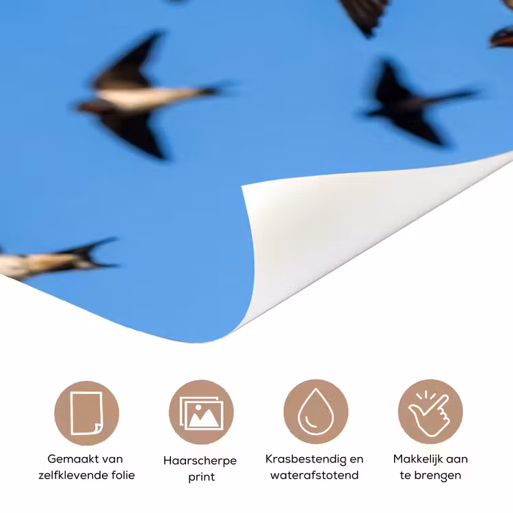 Deursticker - Zwaluwen - Vliegen - Blauw — 3
