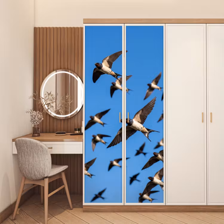 Deursticker - Zwaluwen - Vliegen - Blauw — 5