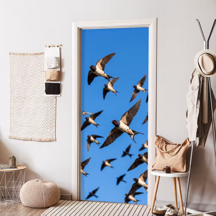 Deursticker - Zwaluwen - Vliegen - Blauw — 8