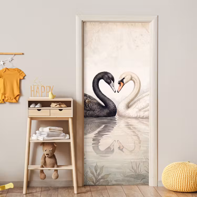Deursticker - Zwanen - Hartvorm - Dieren — 6