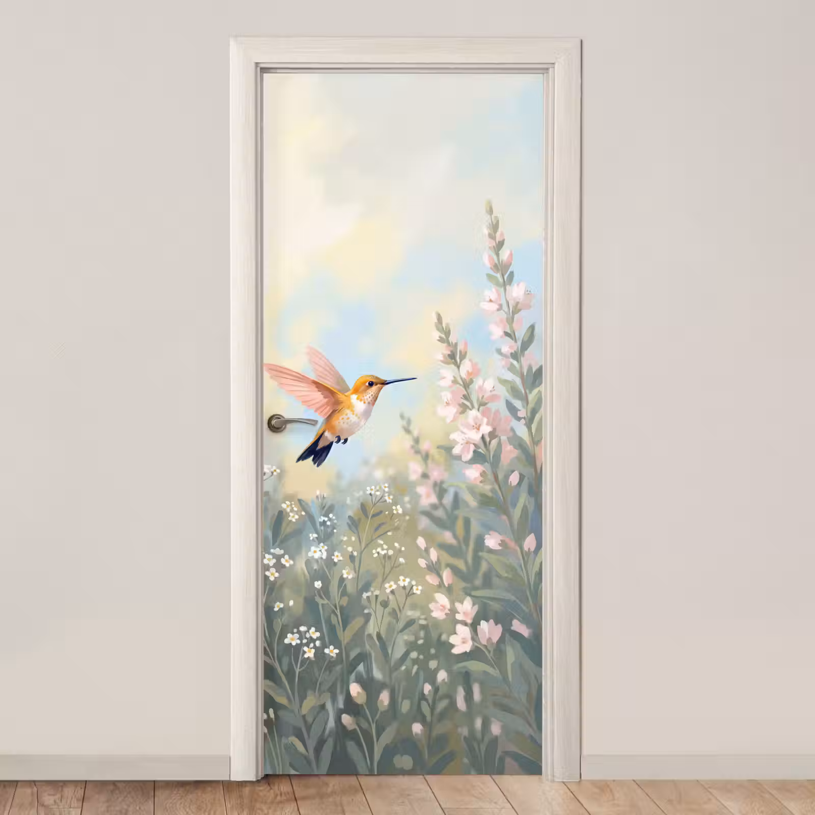 Deursticker - Kolibrie - Illustratie - Kleurrijk — 1