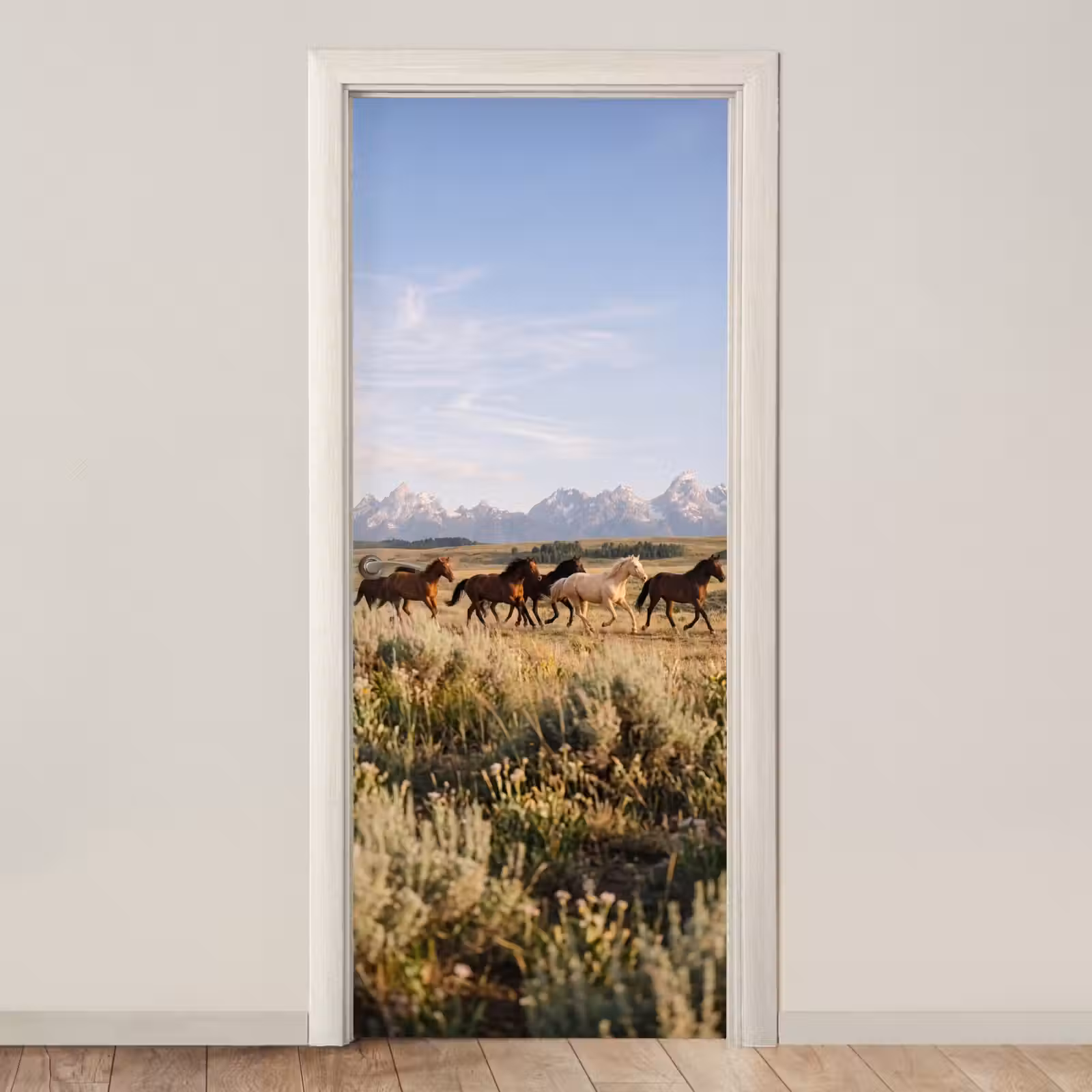 Deursticker - Paarden - Kudde - Bergen - Vrijheid - Wild — 1