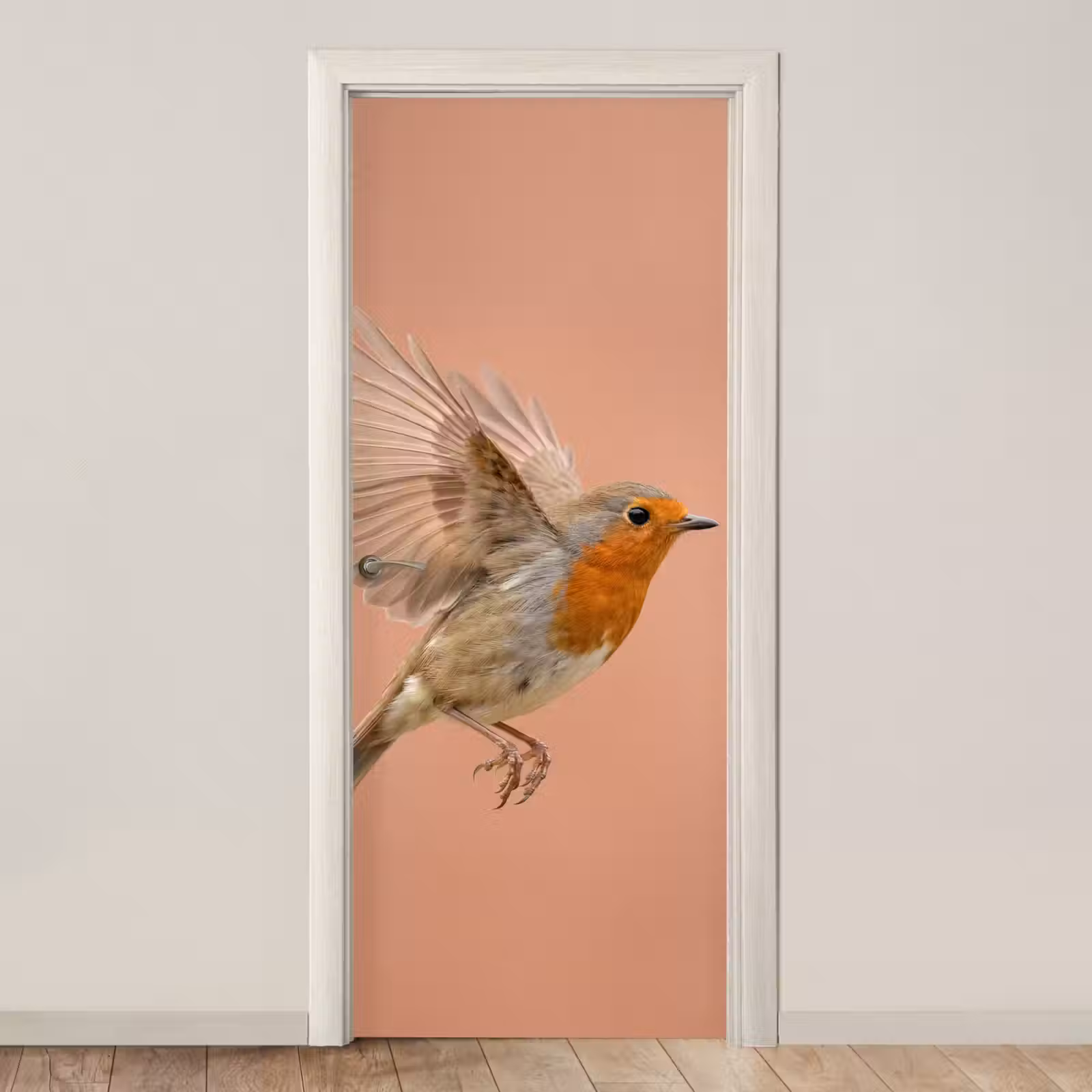 Deursticker - Roodborst - Natuur - Roze — 1