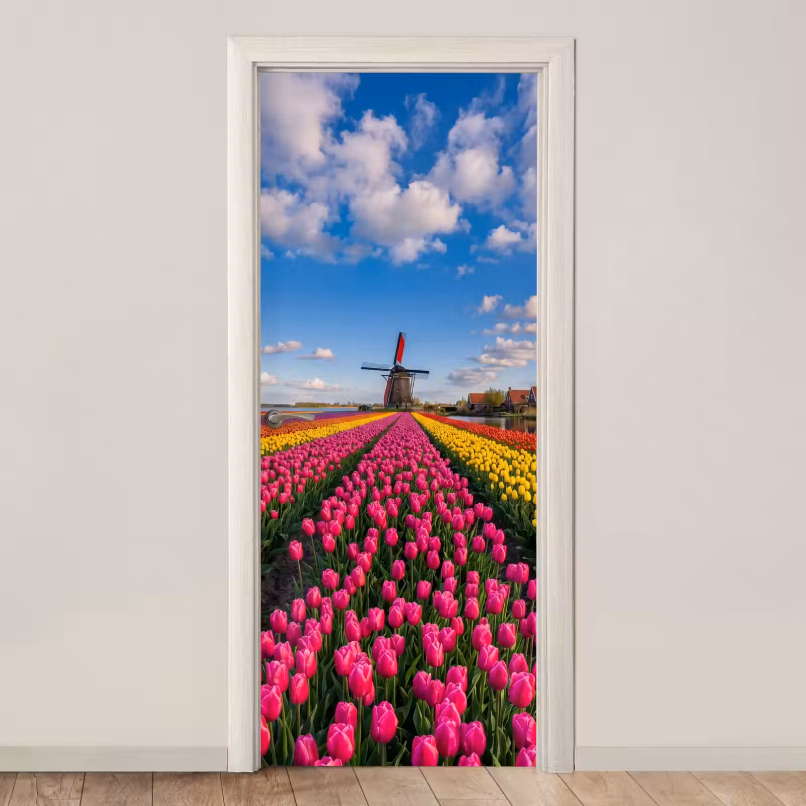 Deursticker - Tulpen - Holland - Molen - Kleurrijk — 1