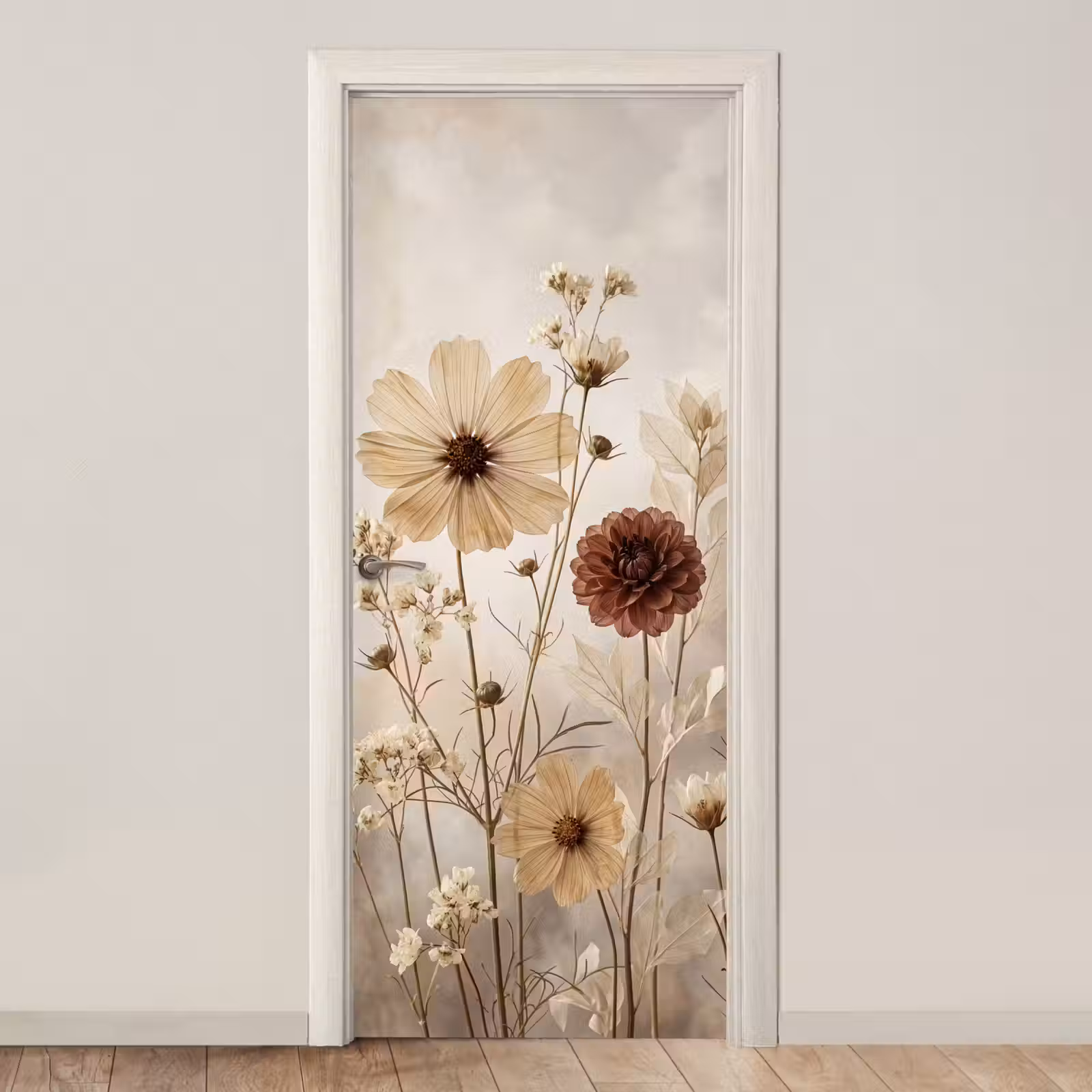 Deursticker - Wilde bloemen - Botanisch - Vintage - Natuur - Rustiek — 1