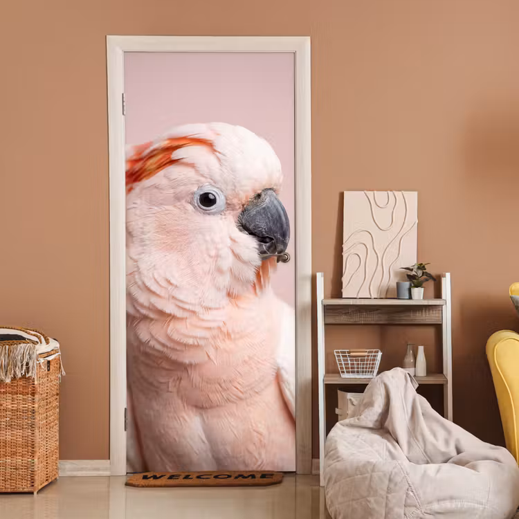 Deursticker - Kaketoe - Portret - Roze — 2